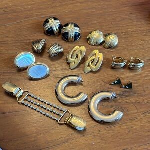 Vintage Vendome earrings (2 pairs) and other costume jewelry bundle